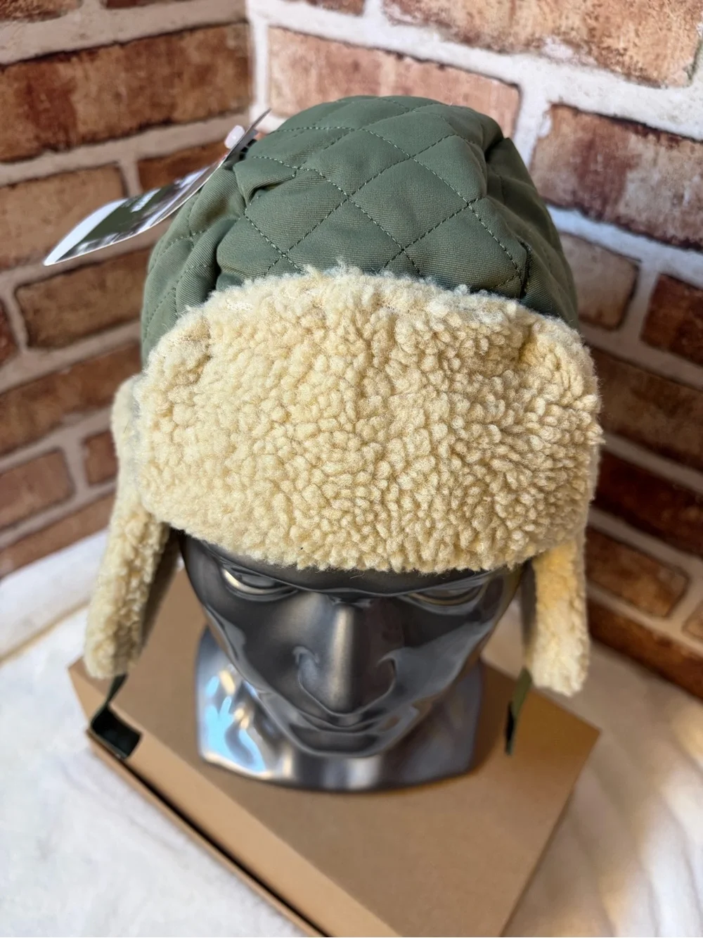 NWT Green Lichen Ozark Trail Toddler Trapper Hat Green One Size Aviator Sherpa
